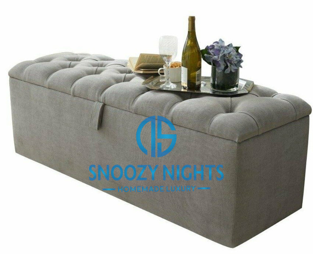 Jade Tufted Ottoman Blanket Storage Toy Box