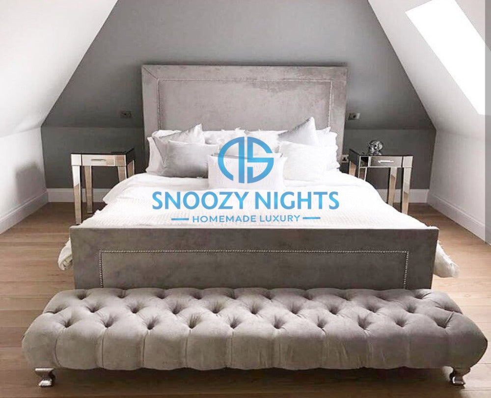 Elizabeth Studded Sleigh Chesterfield Bed Frame