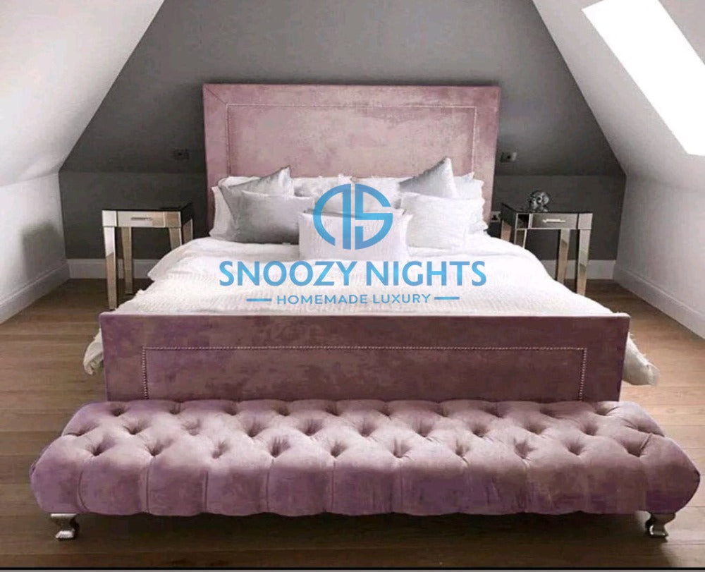 Elizabeth Studded Sleigh Chesterfield Bed Frame