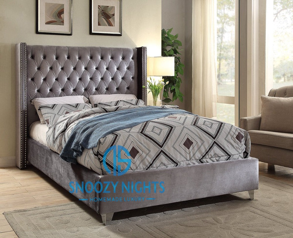 Bella Wingback Chesterfield Bed Frame with storage