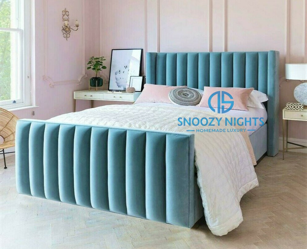 Leanne Panel Wingback Luxurious Bed Frame Available with Storage Options