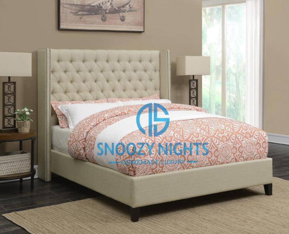 Hilary Wingback Studded Chesterfield Bed Frame Available with Storage Options