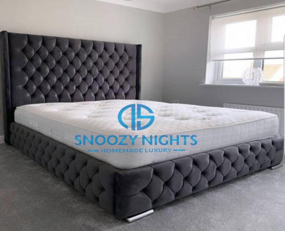 Romeo Wingback Full Chesterfield Bed Frame