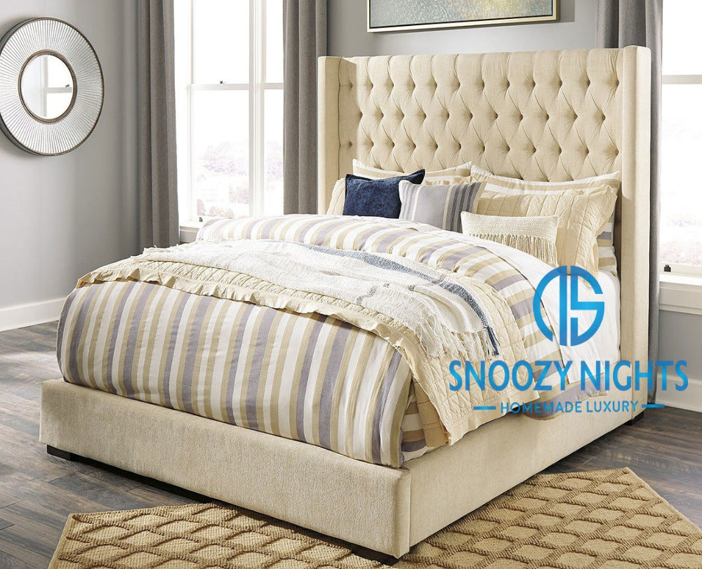 Poppy Wingback Luxurious Bed Frame Available with Storage Options