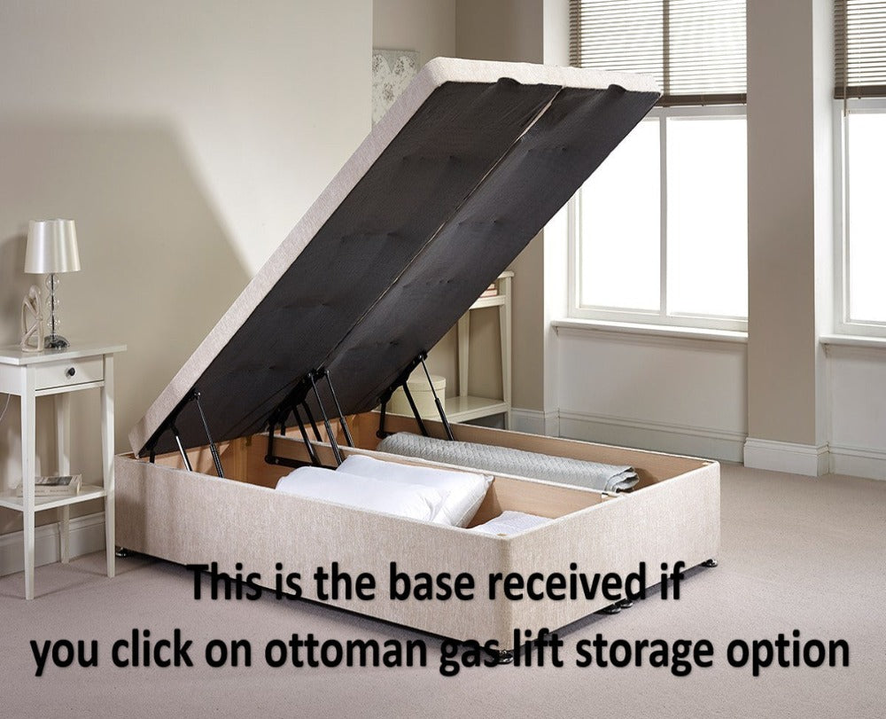 Melissa Buttoned Sleigh Chesterfield Bed Frame Available with Storage Options