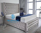Paris Wingback Studded Full Chesterfield Bed Frame